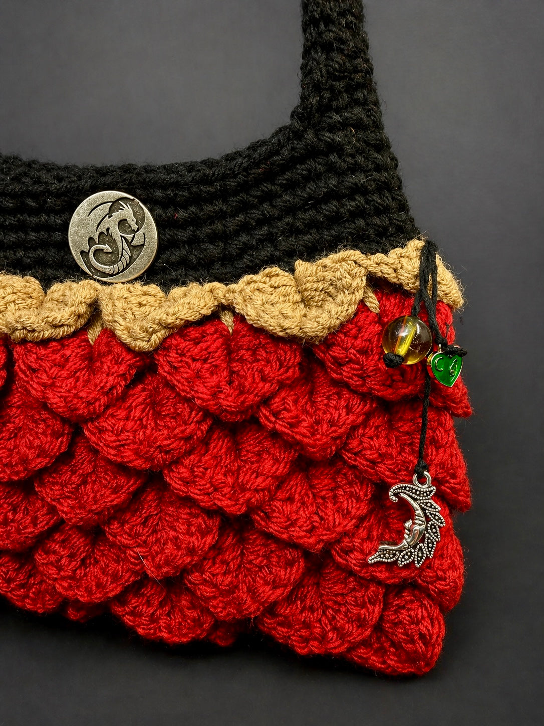 Ember Dragon Scale Purse – Lined Crochet Bag | Handmade