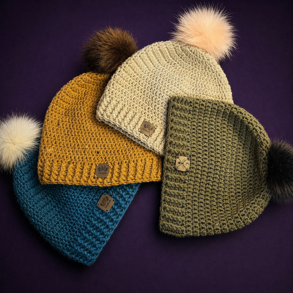 Everyday Essential Beanie – Removable Pom | Handmade Crochet Hat (Multiple Colors)