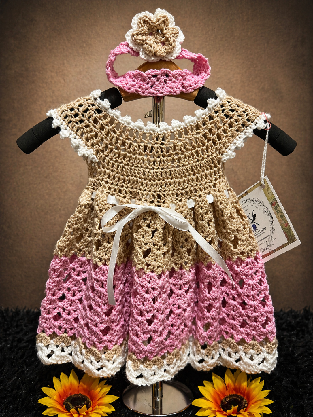Neapolitan Ice Cream Baby Dress Set (0–6 Months)