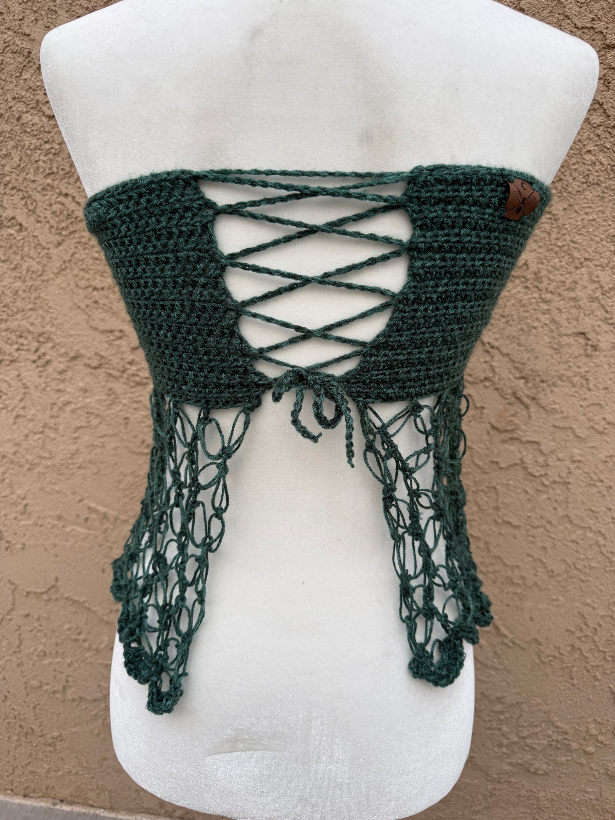 Wildflower Halter Top | Hand Crocheted Lace Up Back Top