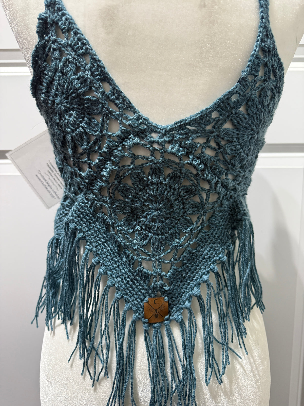 Deep Tide Fringe Tank | Hand Crocheted Draped Tank Top