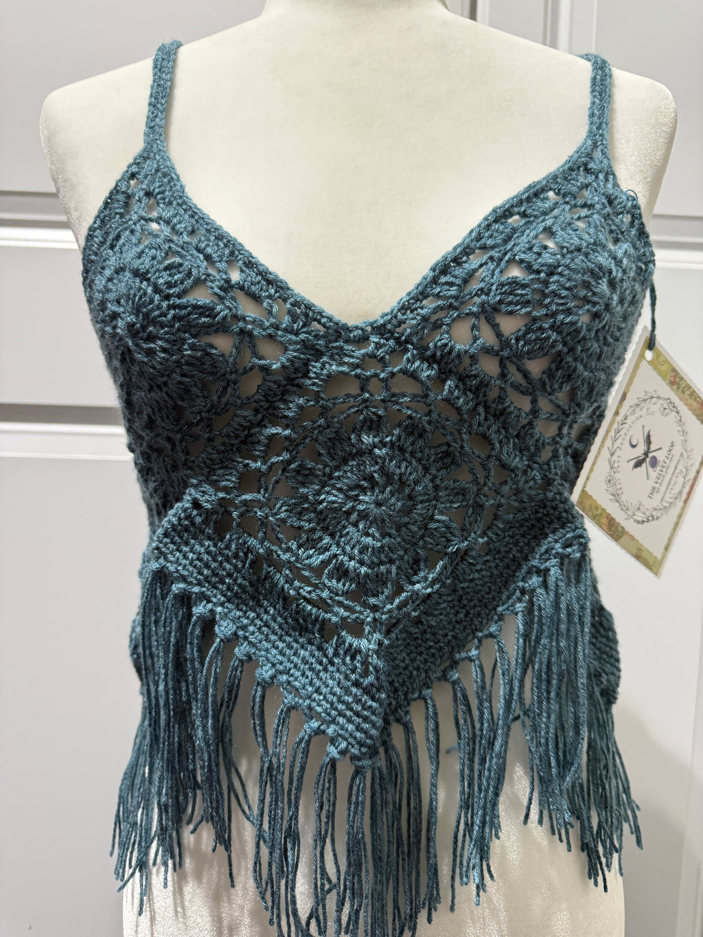 Deep Tide Fringe Tank | Hand Crocheted Draped Tank Top