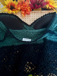 Forest Noir Lace Tank | Hand Crocheted Tank with Built In Cups