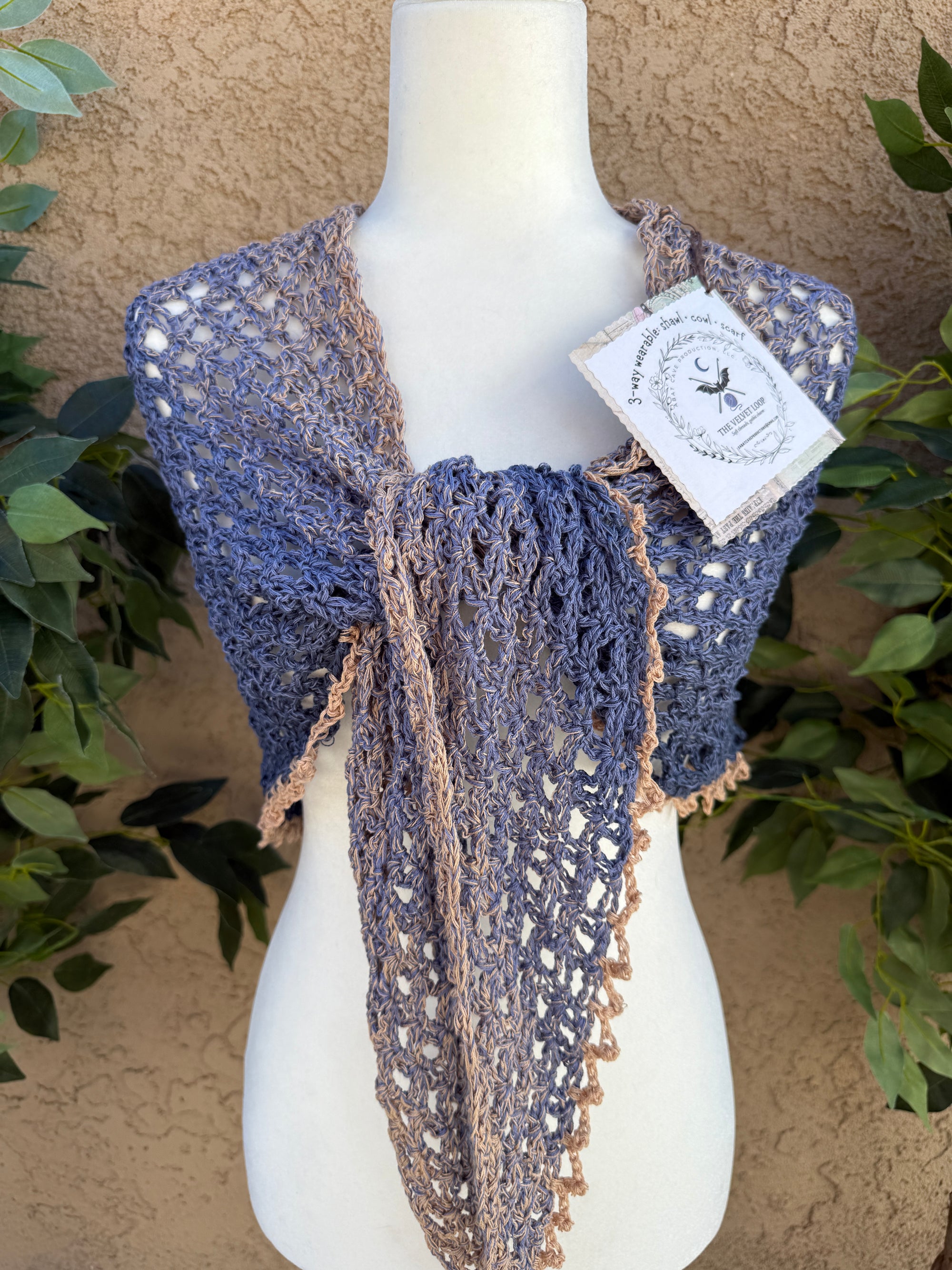 Crochet Triangle Shawl – Moonstone Drift | Hand Crocheted Shawl, Scarf & Wrap