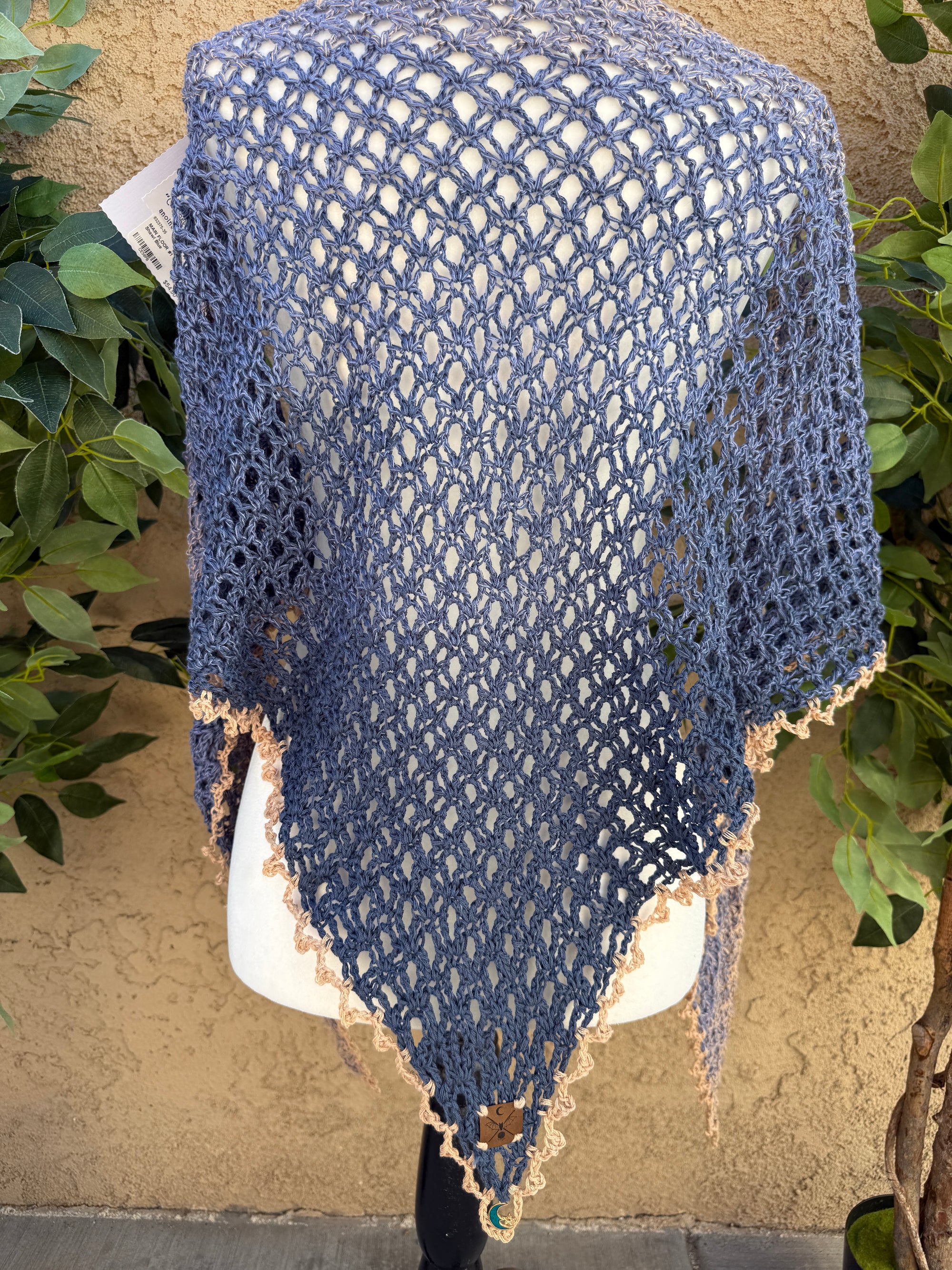 Crochet Triangle Shawl – Moonstone Drift | Hand Crocheted Shawl, Scarf & Wrap