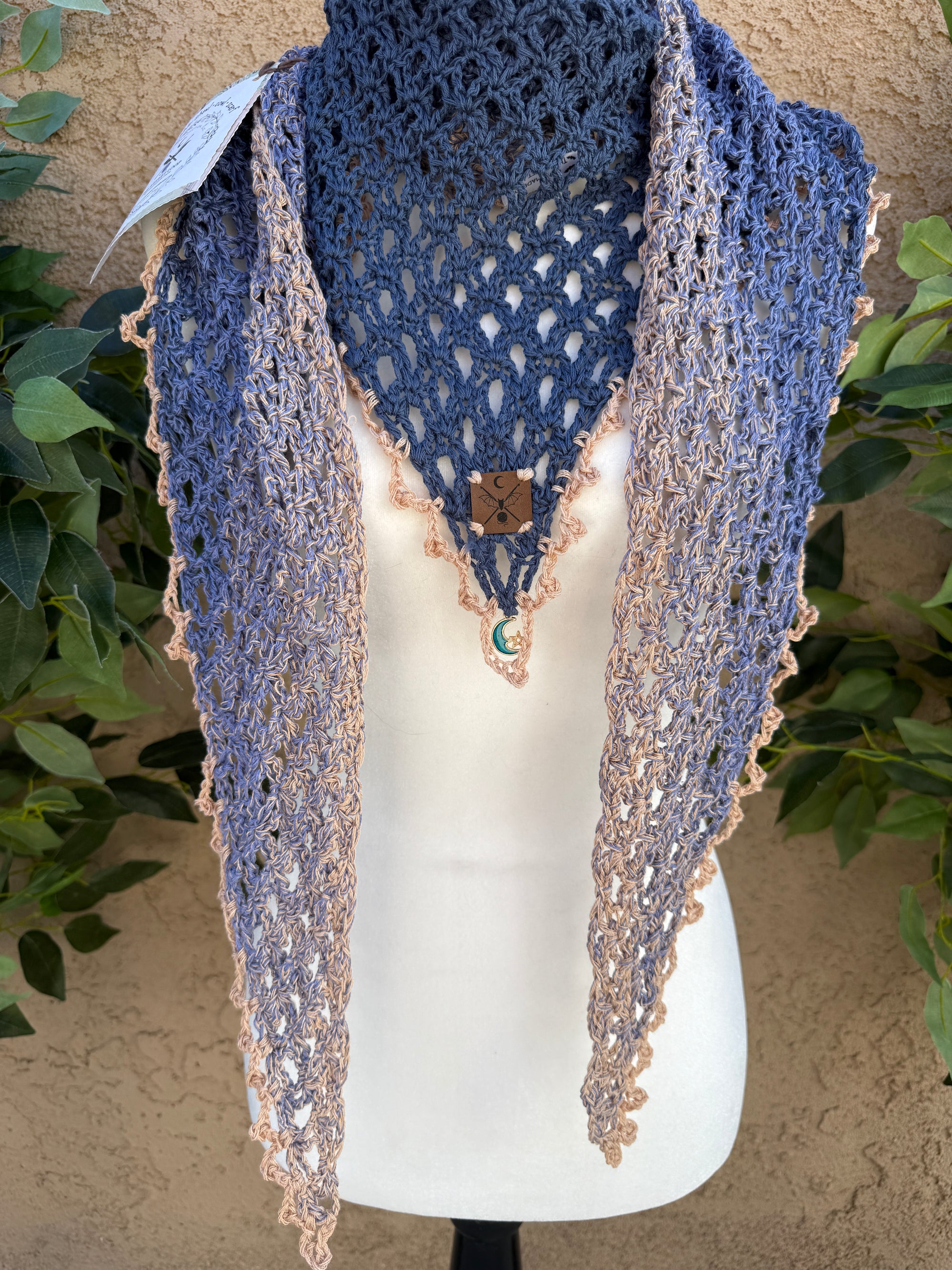 Crochet Triangle Shawl – Moonstone Drift | Hand Crocheted Shawl, Scarf & Wrap