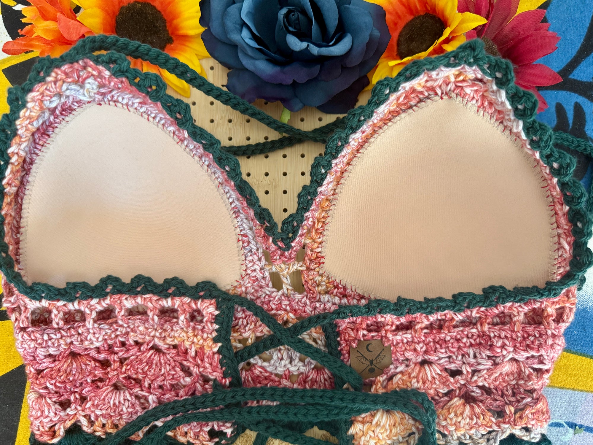 Crochet Halter Bralette – Wild Bloom | Hand Crocheted Lace-Up Back Top