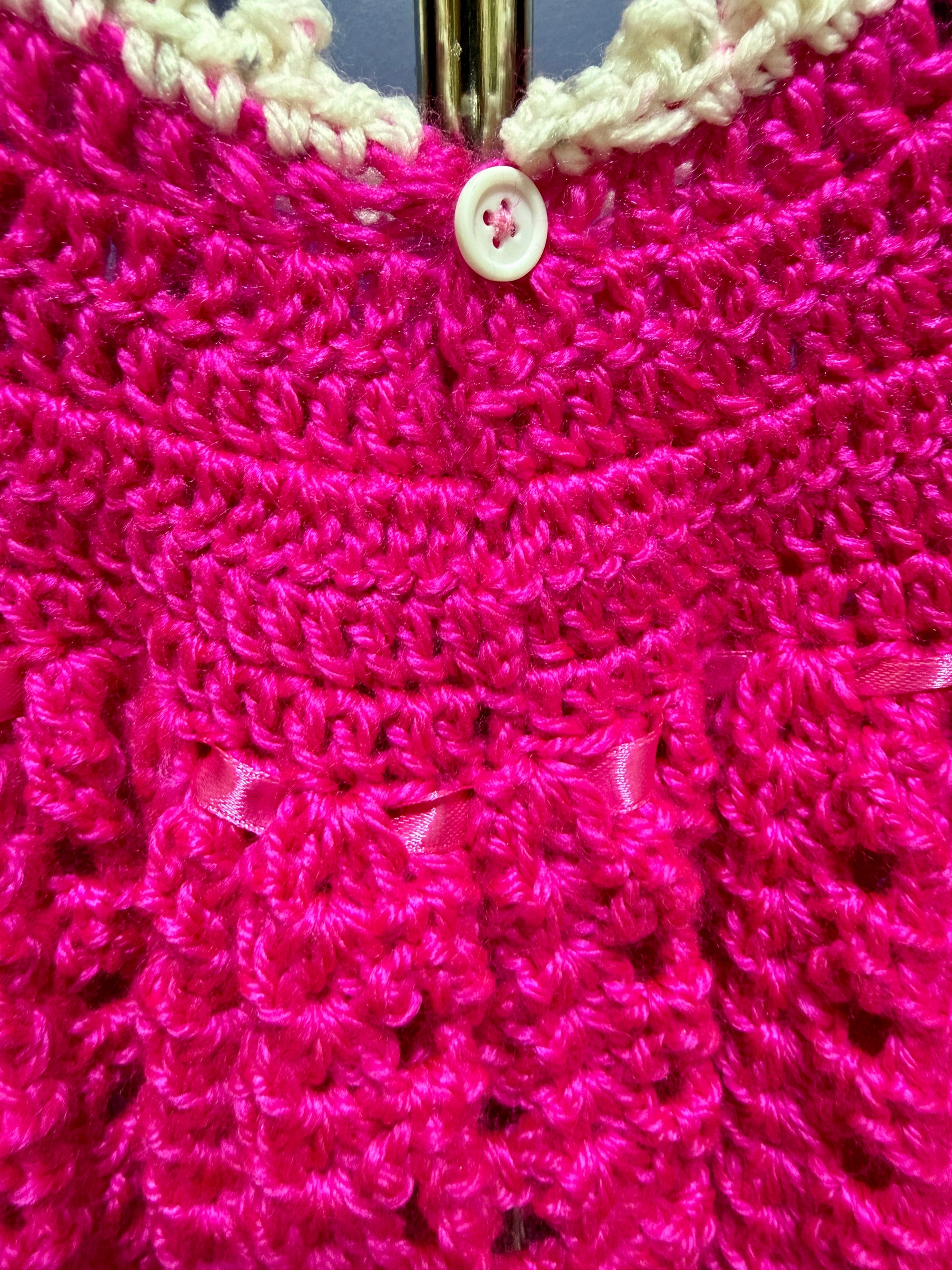 Ice Cream Sprinkle Dress Set | Crochet Baby Dress (0–3 Months) | Handmade Ice Cream Detail & Matching Headband