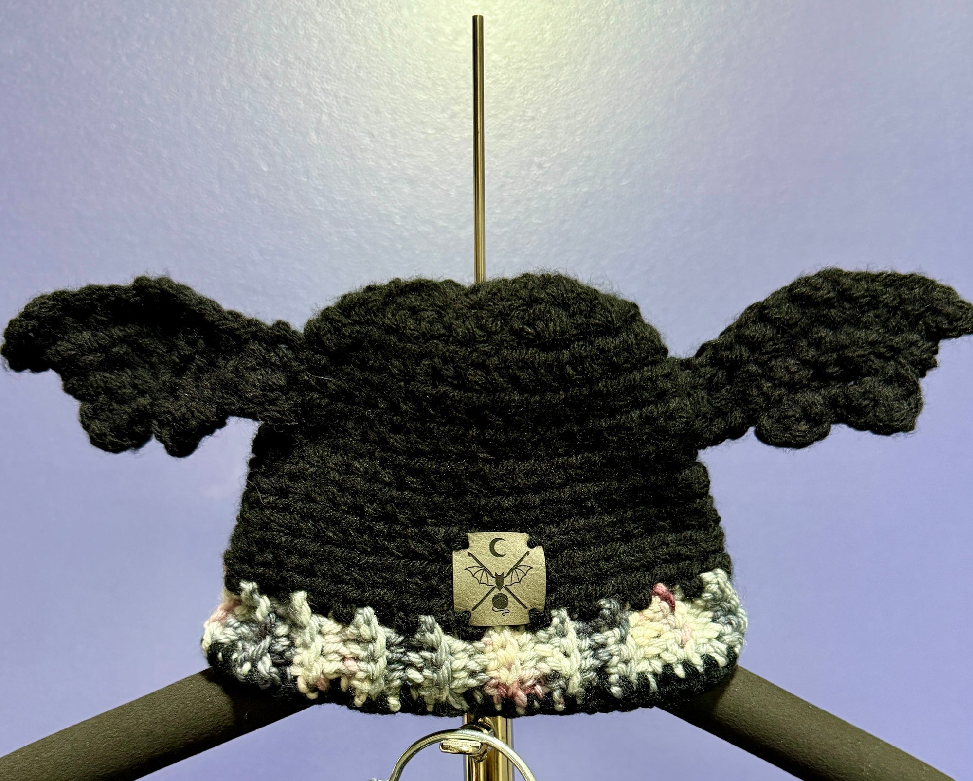Little Nightwing Set – Gothic Baby Pants & Bat Beanie (0–6 Months) | Handmade Crochet