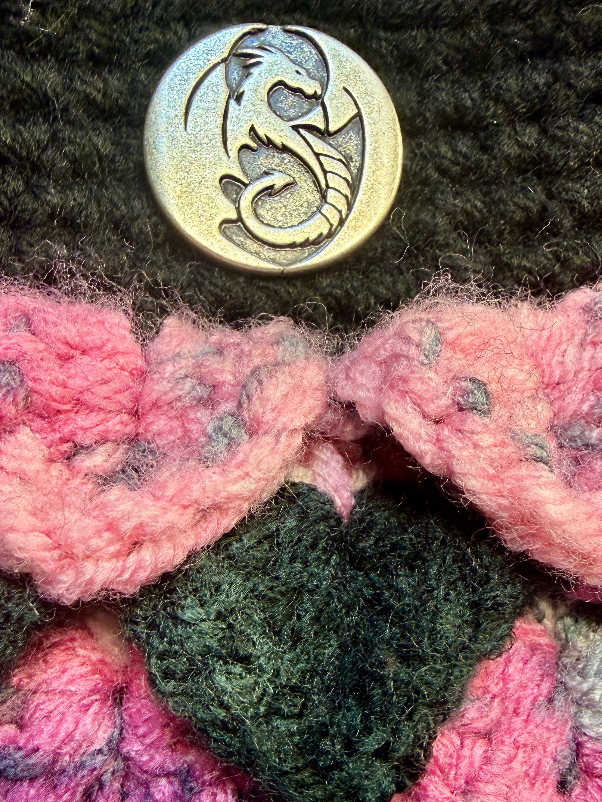 Rosefire Dragon Scale Purse – Lined Crochet Bag | Handmade