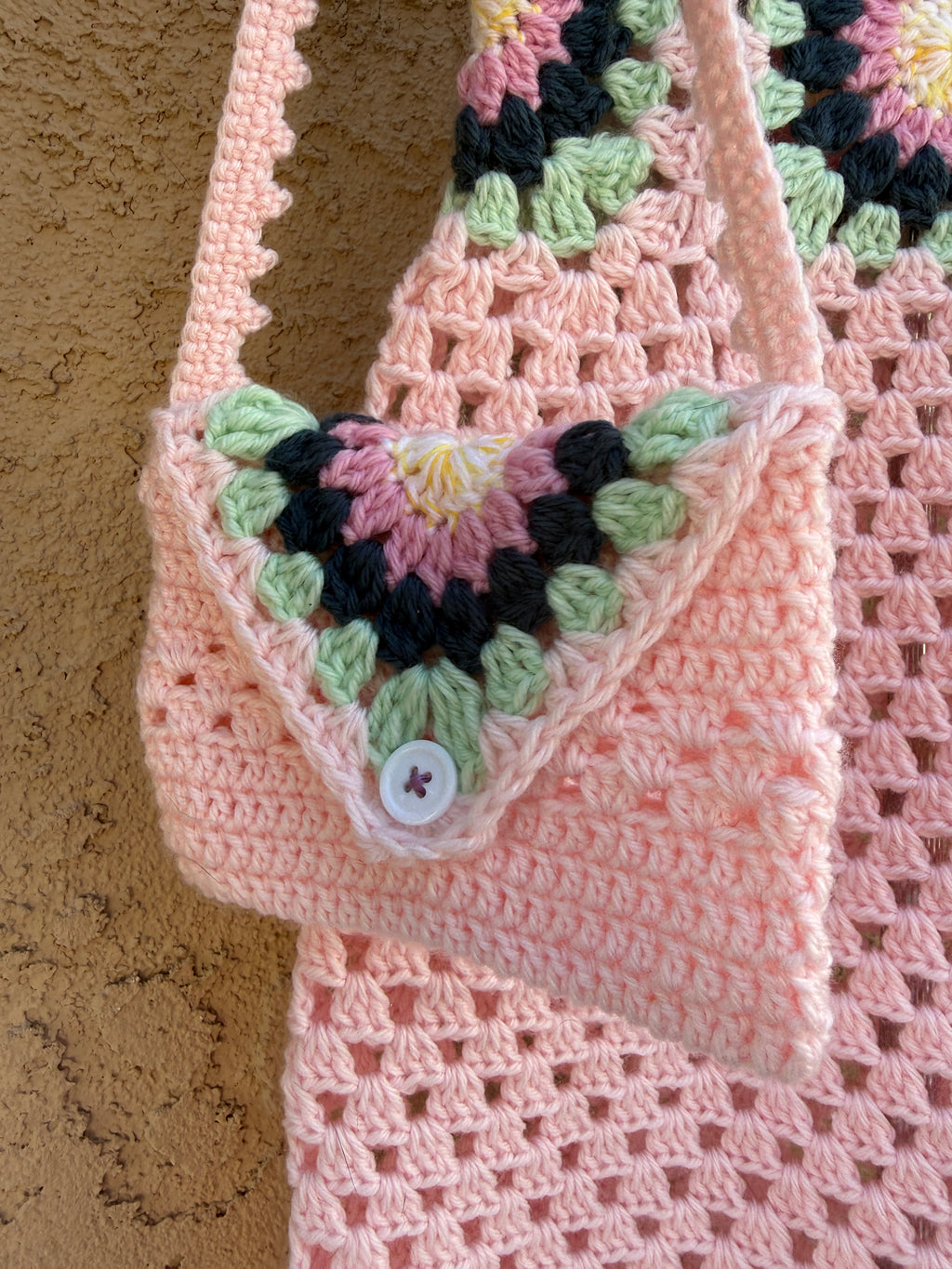 Crochet Toddler Dress Set – Petal Garden | Hand Crocheted 2–3T Outfit with Matching Purse & Rosebud Headband