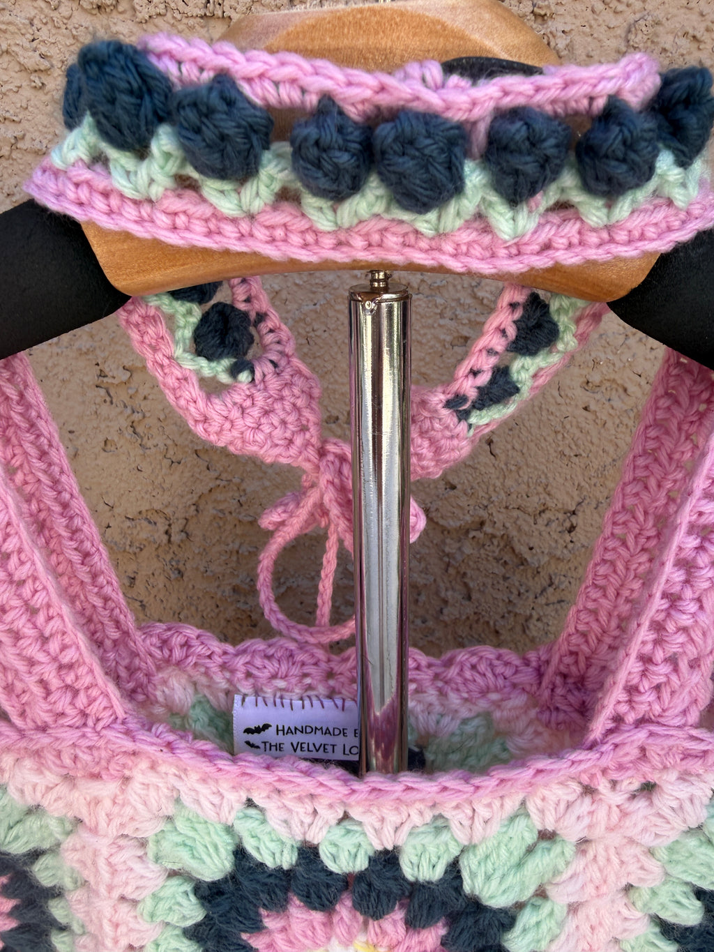 Crochet Toddler Dress Set – Petal Garden | Hand Crocheted 2–3T Outfit with Matching Purse & Rosebud Headband