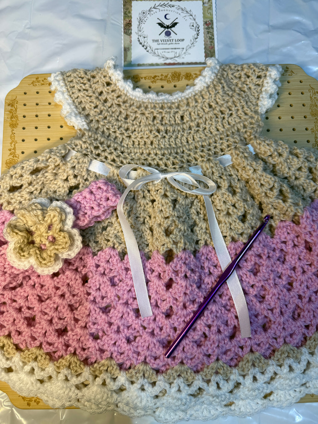 Neapolitan Ice Cream Baby Dress Set (0–6 Months)