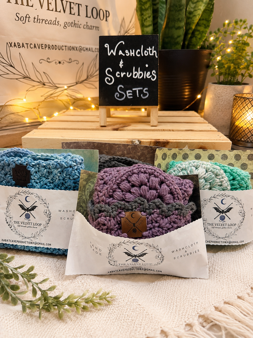Handmade Washcloth and Scrubby Set
