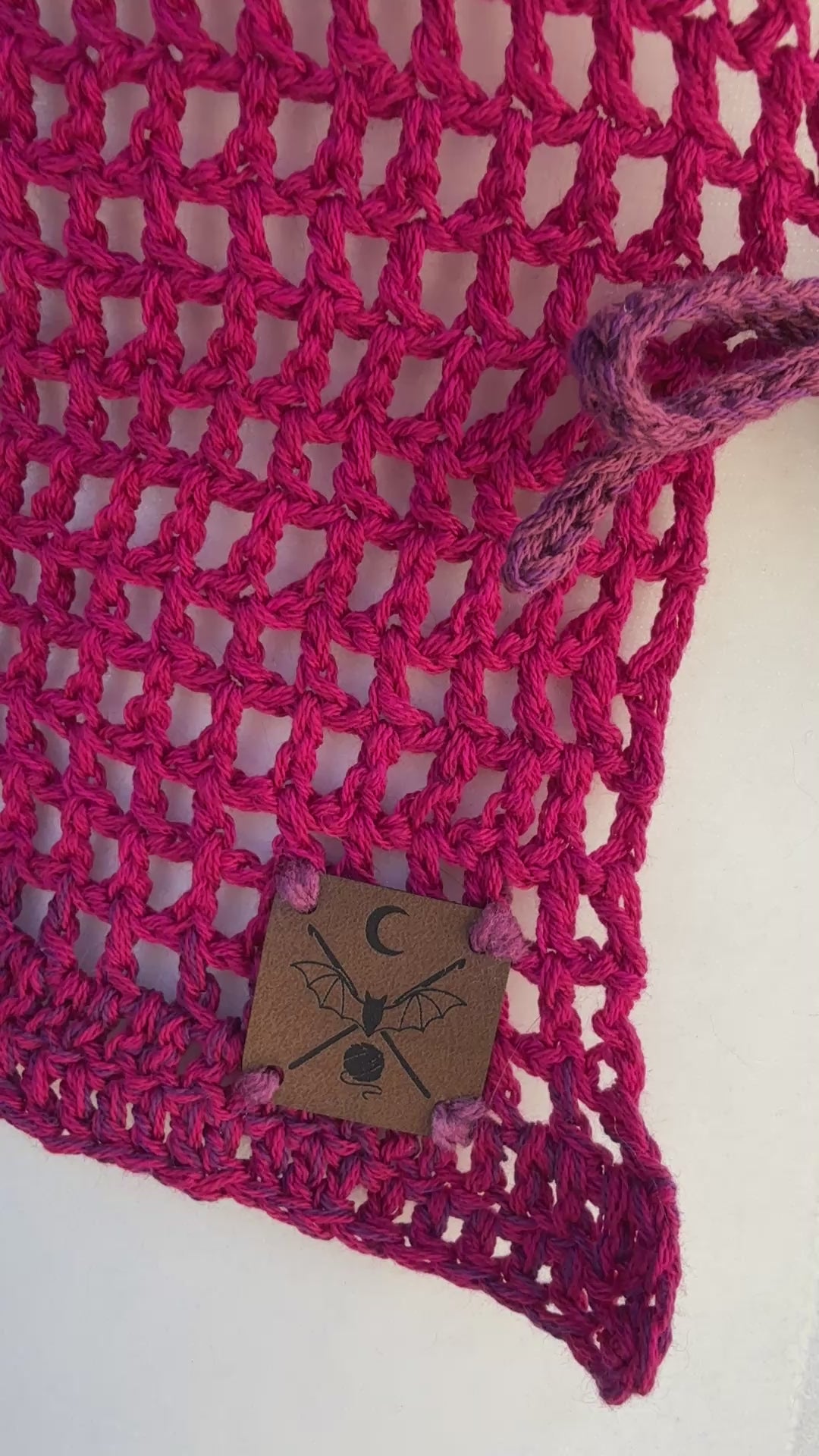 Crochet Mesh Top – Berry Eclipse | Hand Crocheted Side Tie Festival Cover Top
