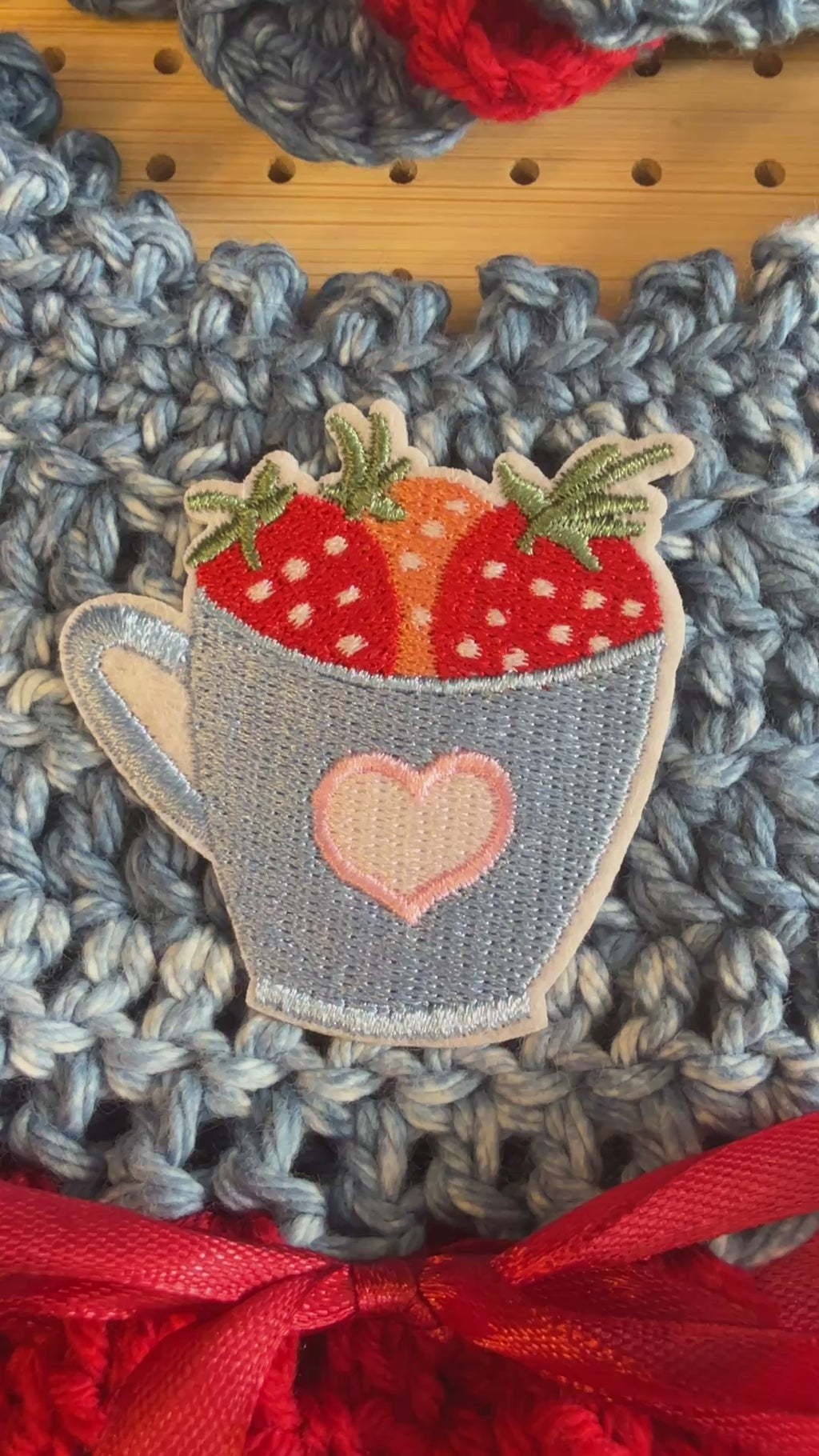 Strawberry Teacup Baby Dress Set (0–6 Months)