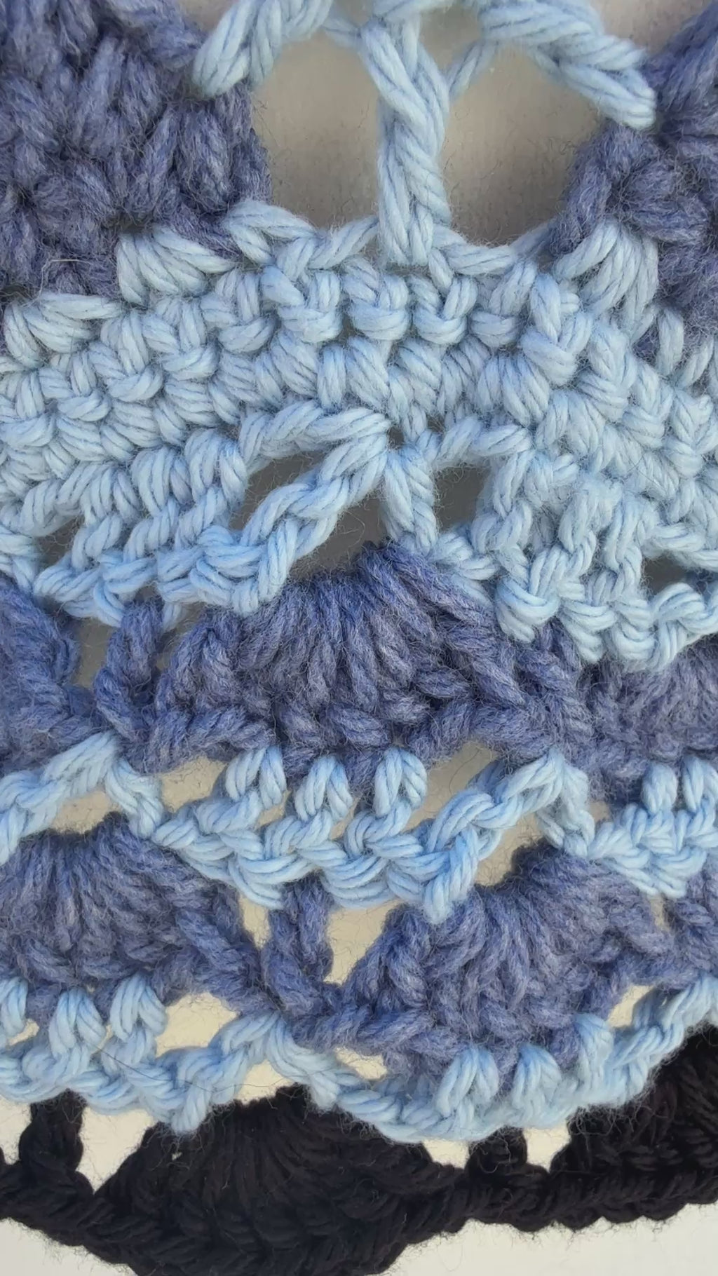 Crochet Halter Bralette – Moonlit Storm Tones | Hand Crocheted Lace-Up Back Top