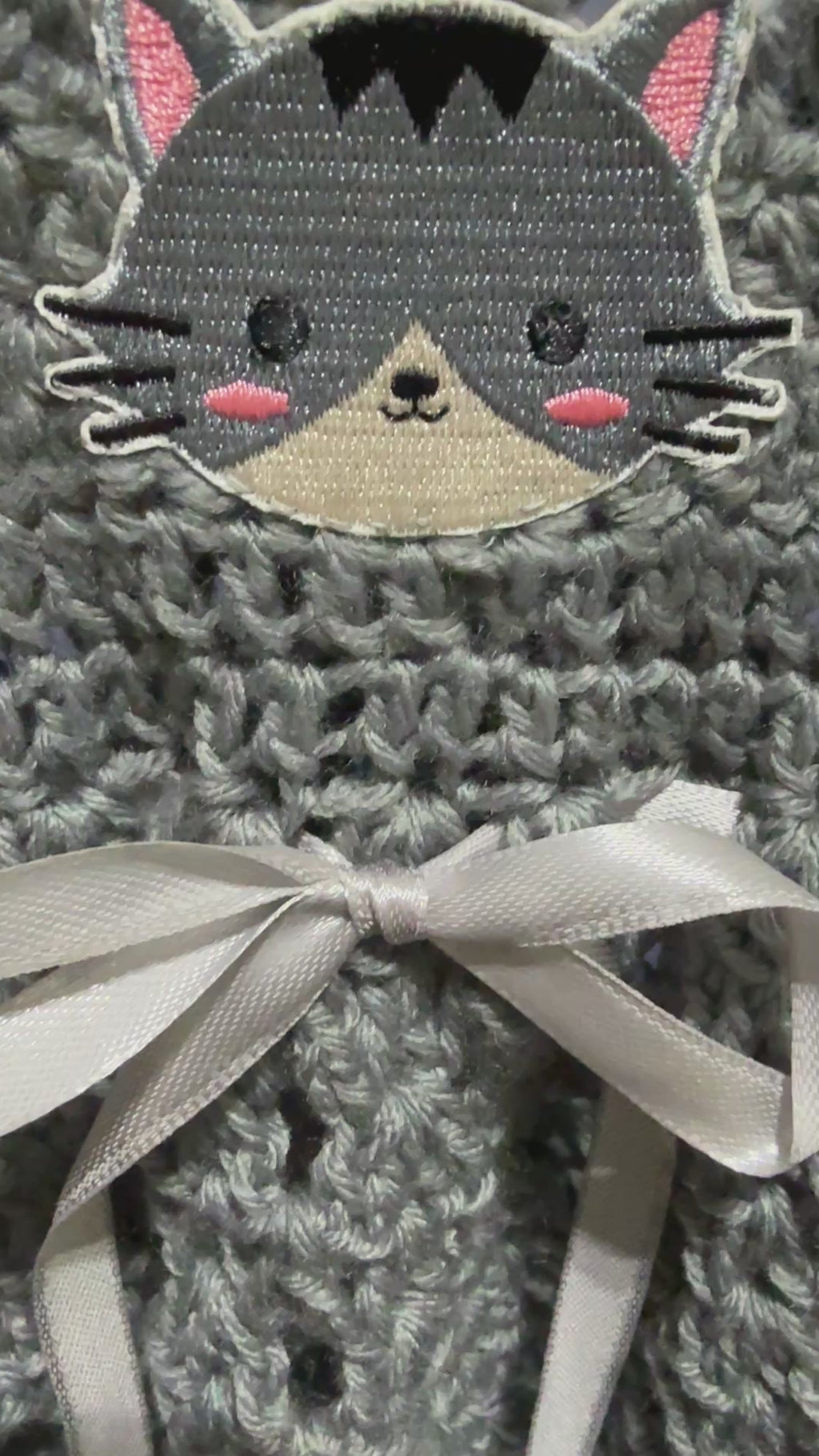 Gray Kitty Baby Dress Set (0–6 Months)