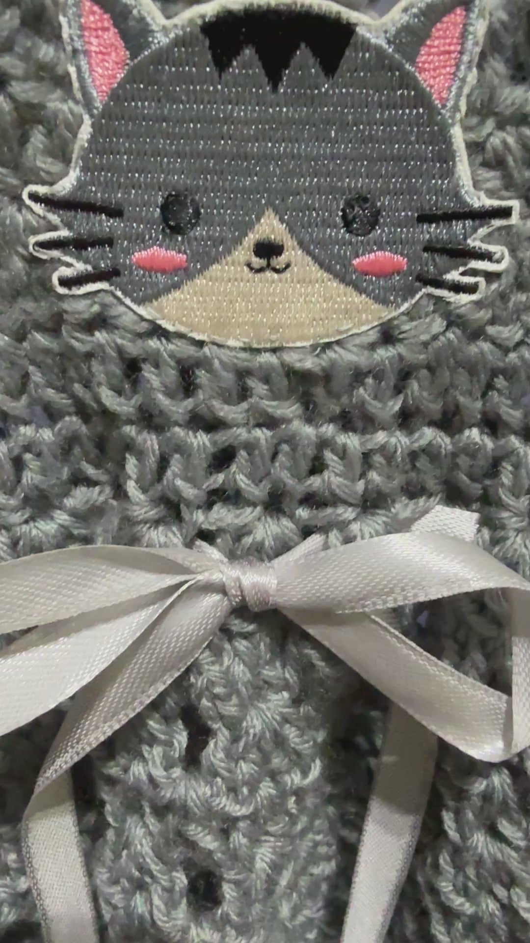 Gray Kitty Baby Dress Set (0–6 Months)