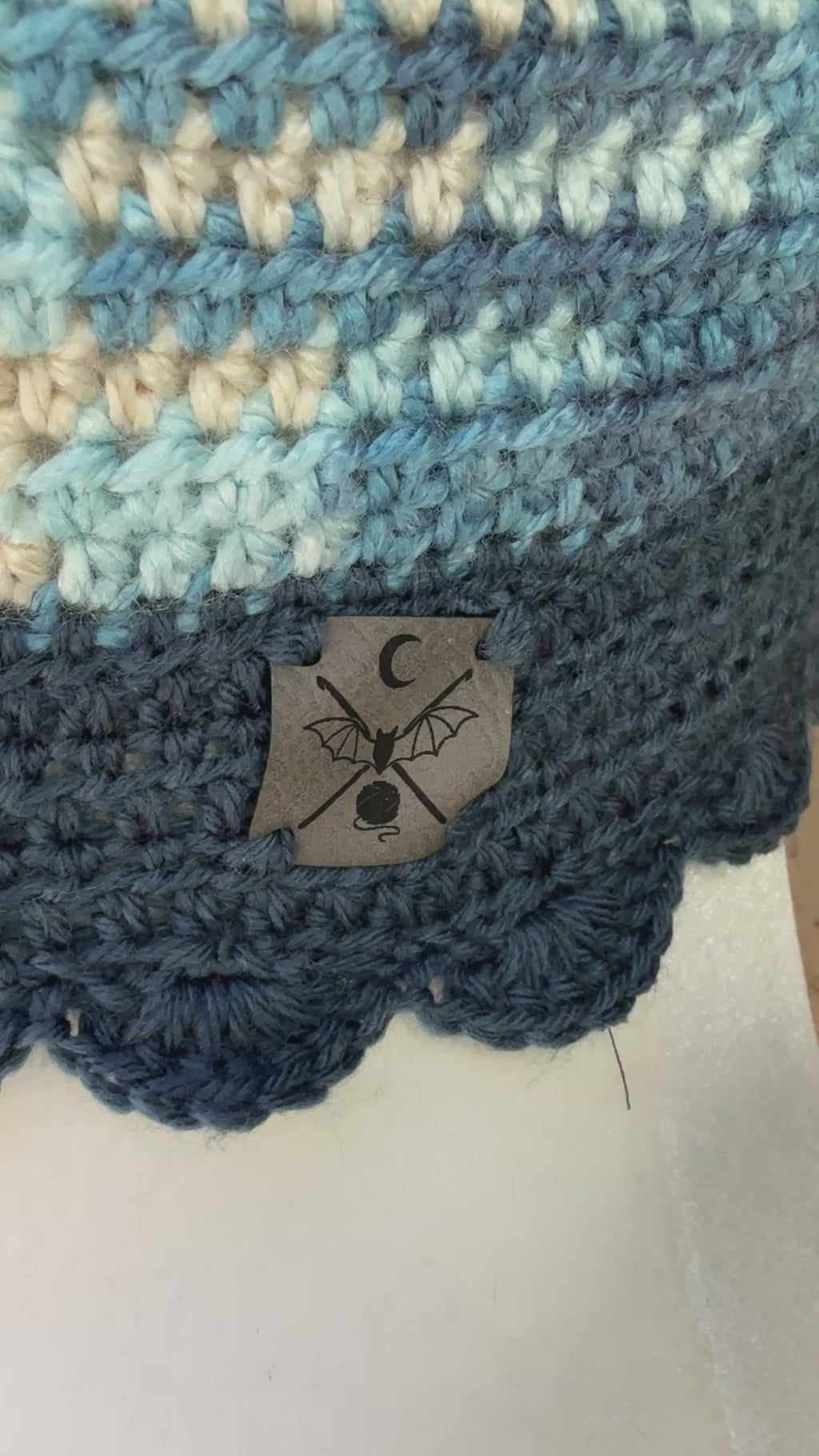 Blue Wave Halter Top | Hand Crocheted Lace Up Back Top