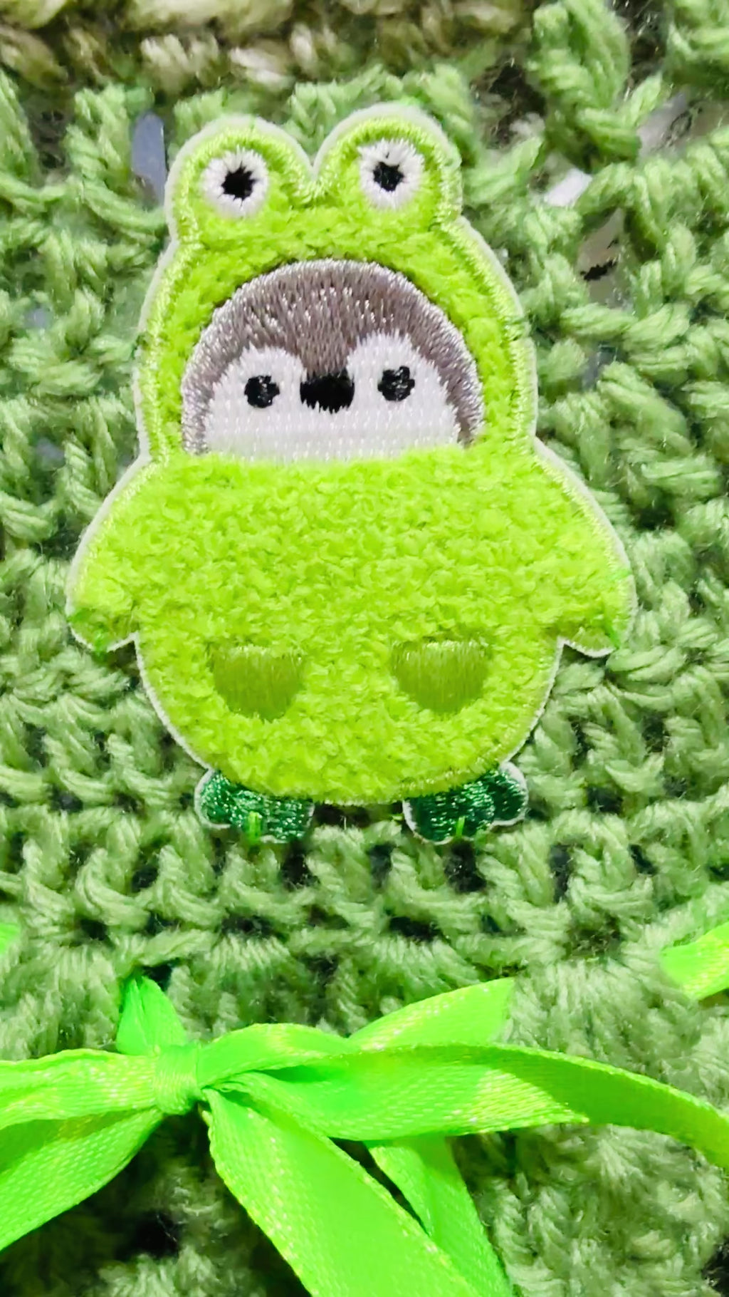 Enchanted Frog Dress Set | Crochet Baby Dress (0–3 Months) | Handmade with Frog Detail & Matching Headband