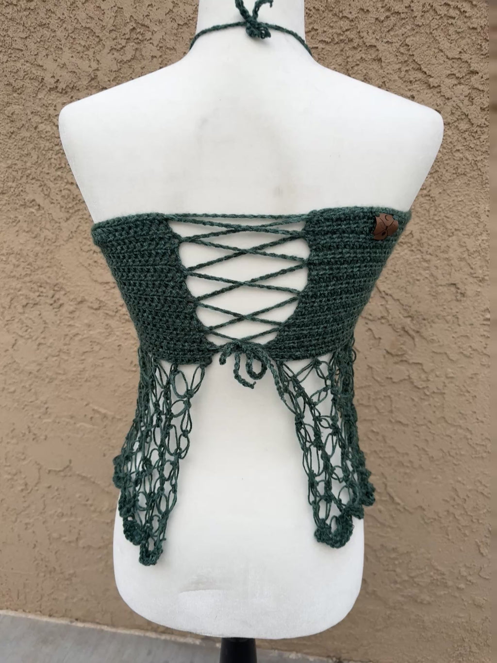 Wildflower Halter Top | Hand Crocheted Lace Up Back Top