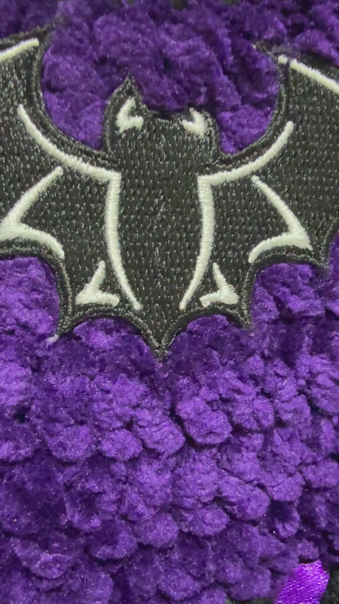 Velvet Nocturne Bat Dress Set – Gothic Baby Dress (3–9 Months) | Handmade Crochet Velvet with Bow Headband