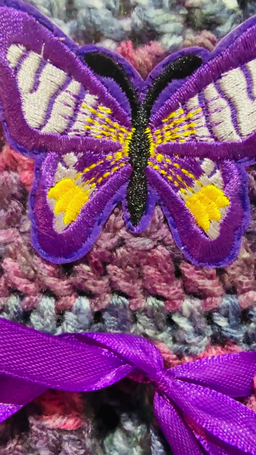 Berry Flutter Dress Set | Crochet Baby Dress (3–9 Months) | Handmade with Butterfly Detail & Matching Headband