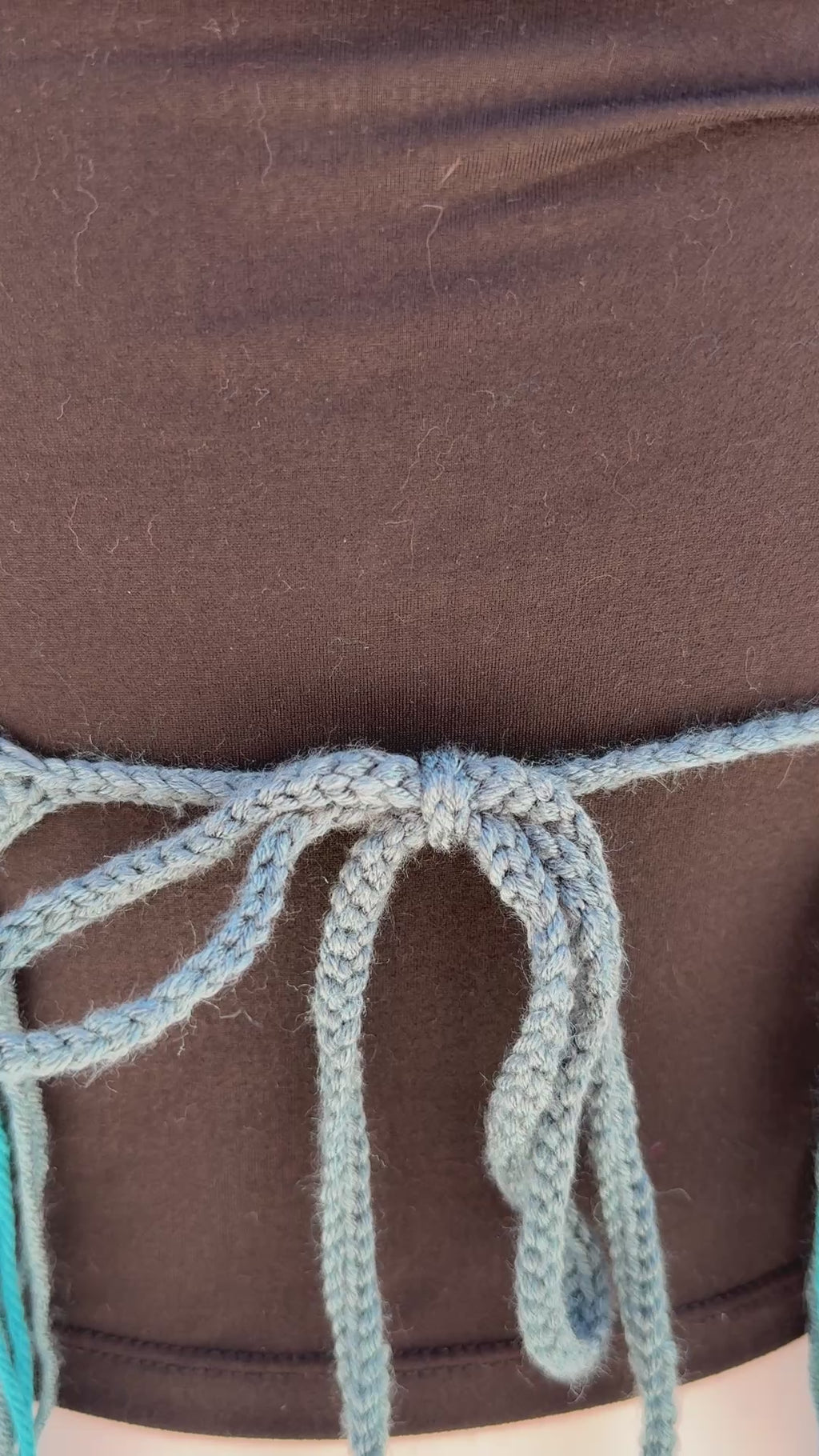 Crochet Fringe Halter Top tie back  | Hand Crocheted Boho Festival Top