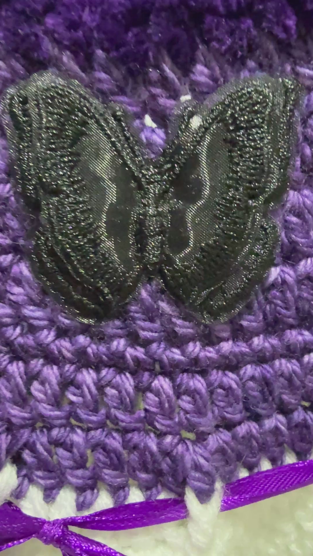 Velvet Charm Dress Set – Gothic Baby Dress (3–9 Months) | Handmade Crochet with Matching Bunny Teether