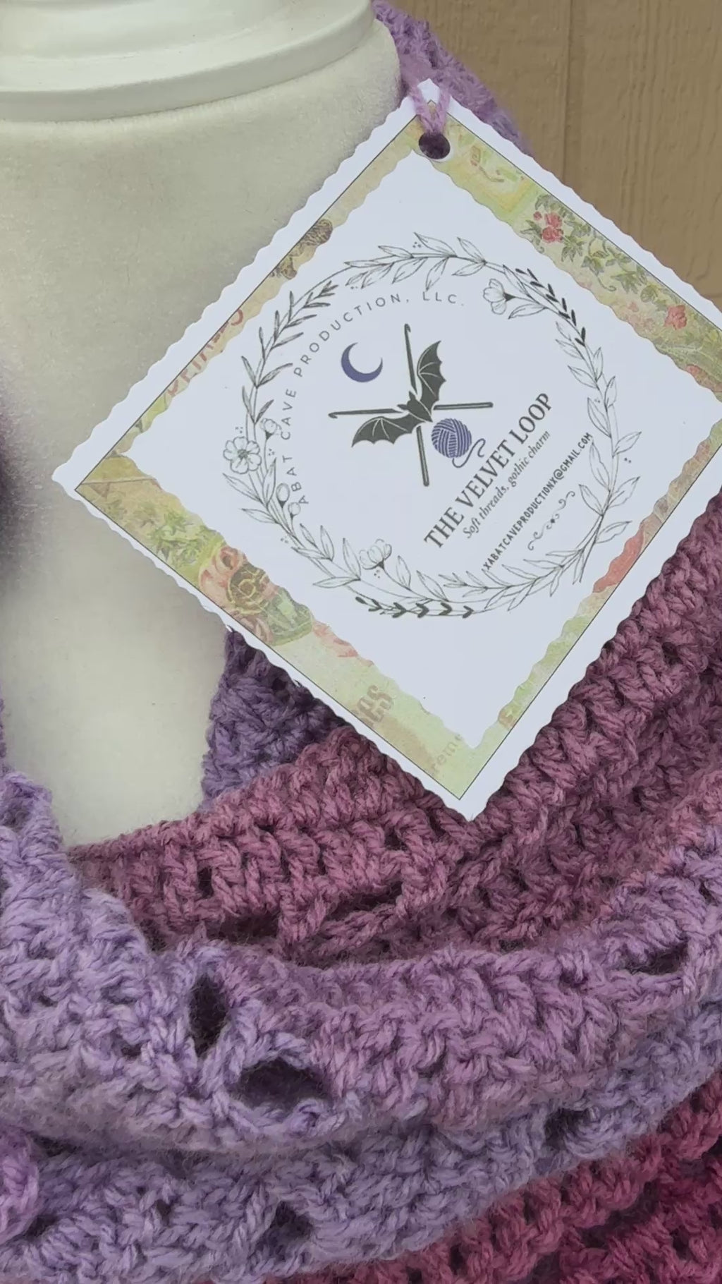 Violet Statement Shawl | Hand Crocheted Wrap with Tassel Detail