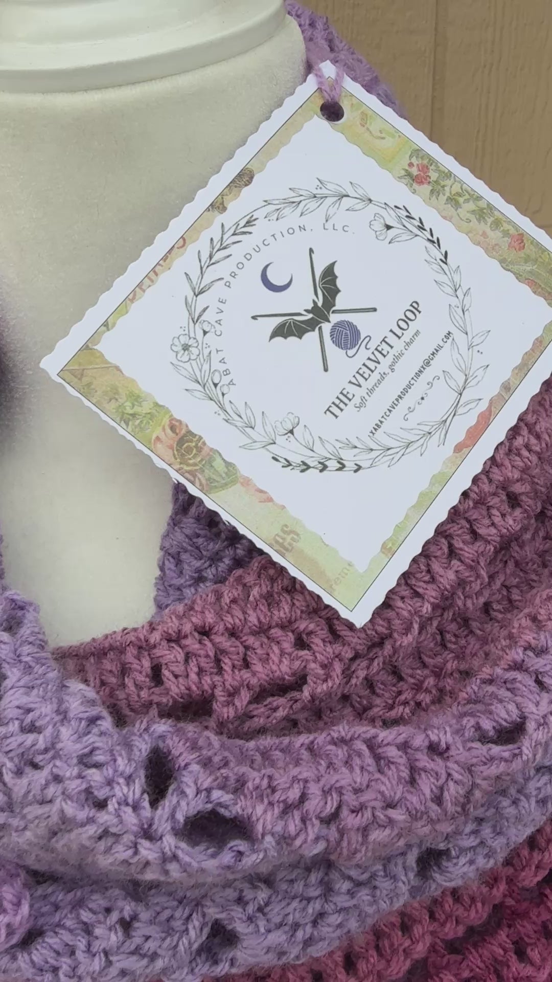 Violet Statement Shawl | Hand Crocheted Wrap with Tassel Detail