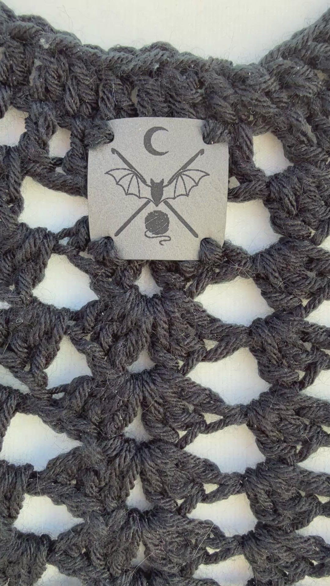 Black Crochet Poncho – Midnight Veil | Hand Crocheted Fringe Poncho